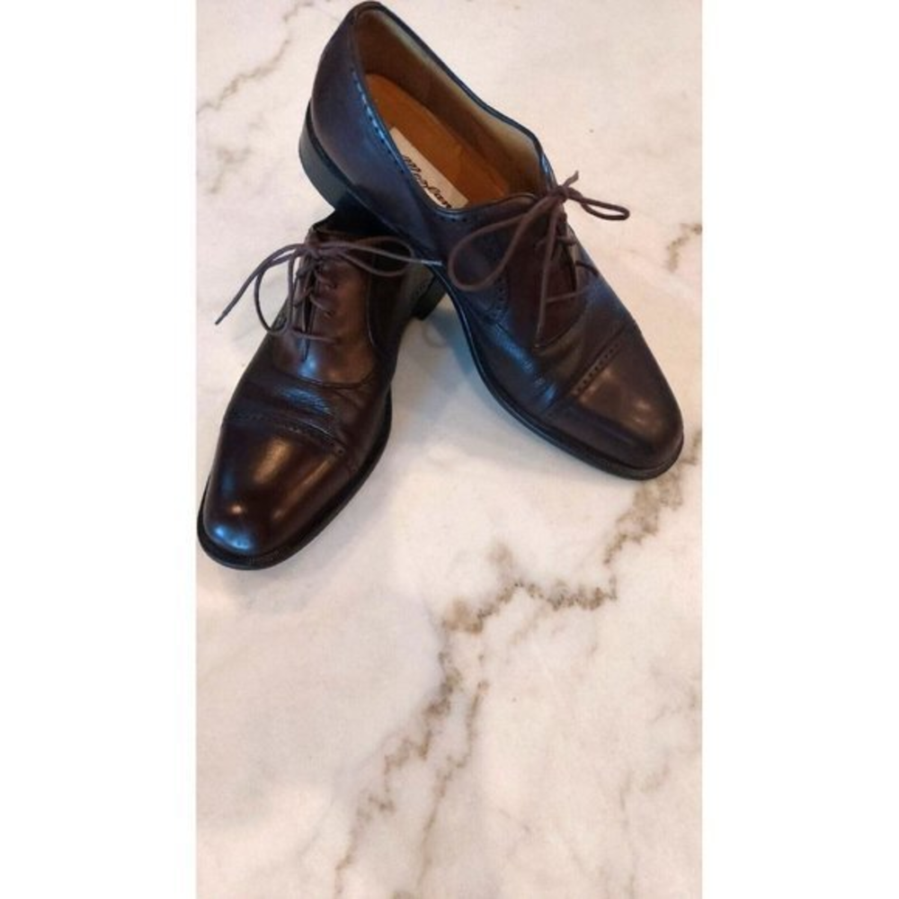 MEZLAN Napoli  Brown Leather Cap Toe Oxford‎ Dress Shoes Mens Size 9.5B